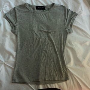 White Fox Boutique - Tight Gray crop top(XS)